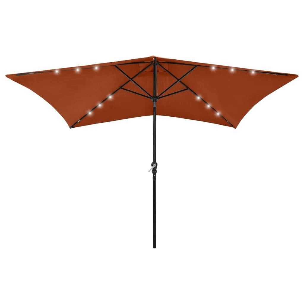 Garden parasol terracotta polyester, powder-coated steel