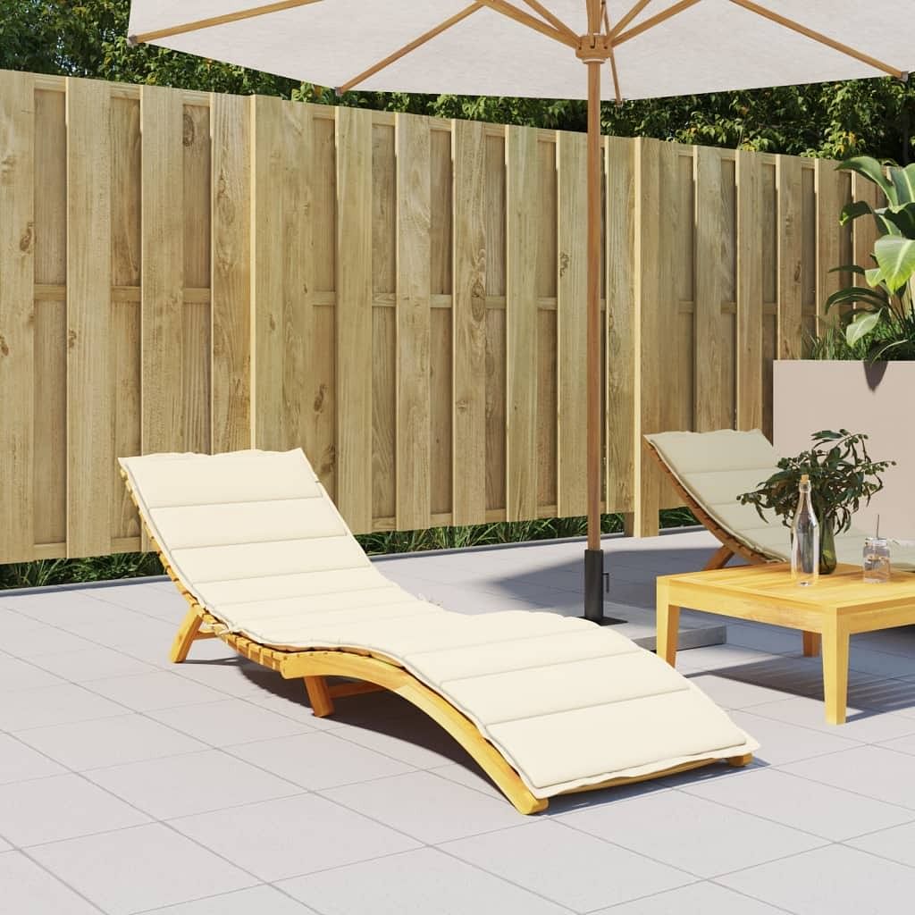 Sun lounger cushion cream oxford fabric (100% polyester) extra long