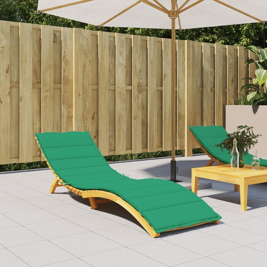 Sun lounger cushion green oxford fabric (100% polyester) extra long