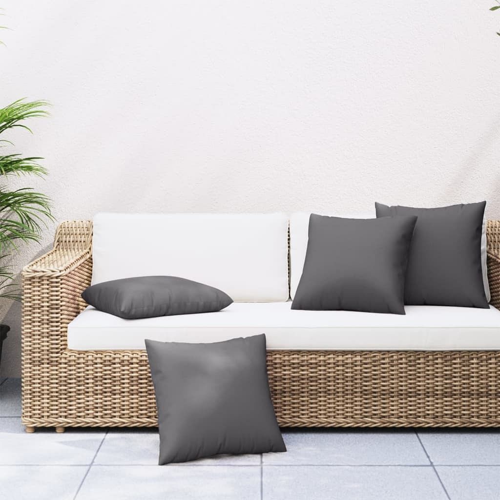 Throw pillow set of 4 anthracite fabric (100% polyester)
