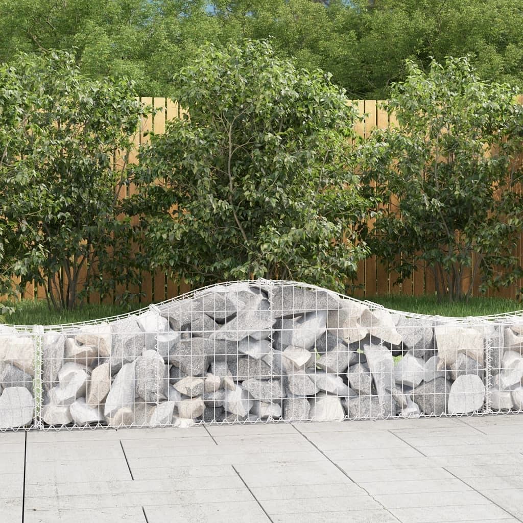 Gabion basket set of 2 silver galvanized iron extra large