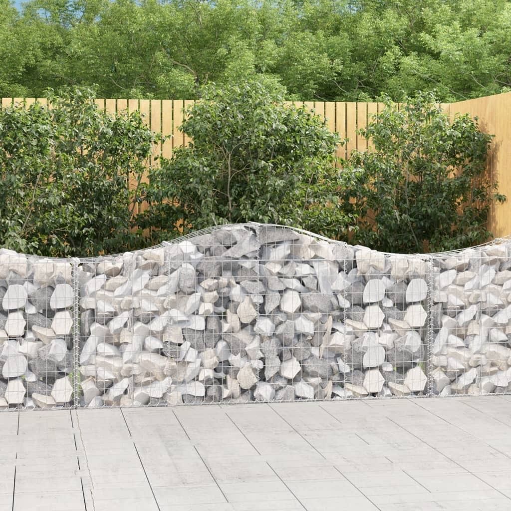 Gabion basket set of 4 silver galvanized iron