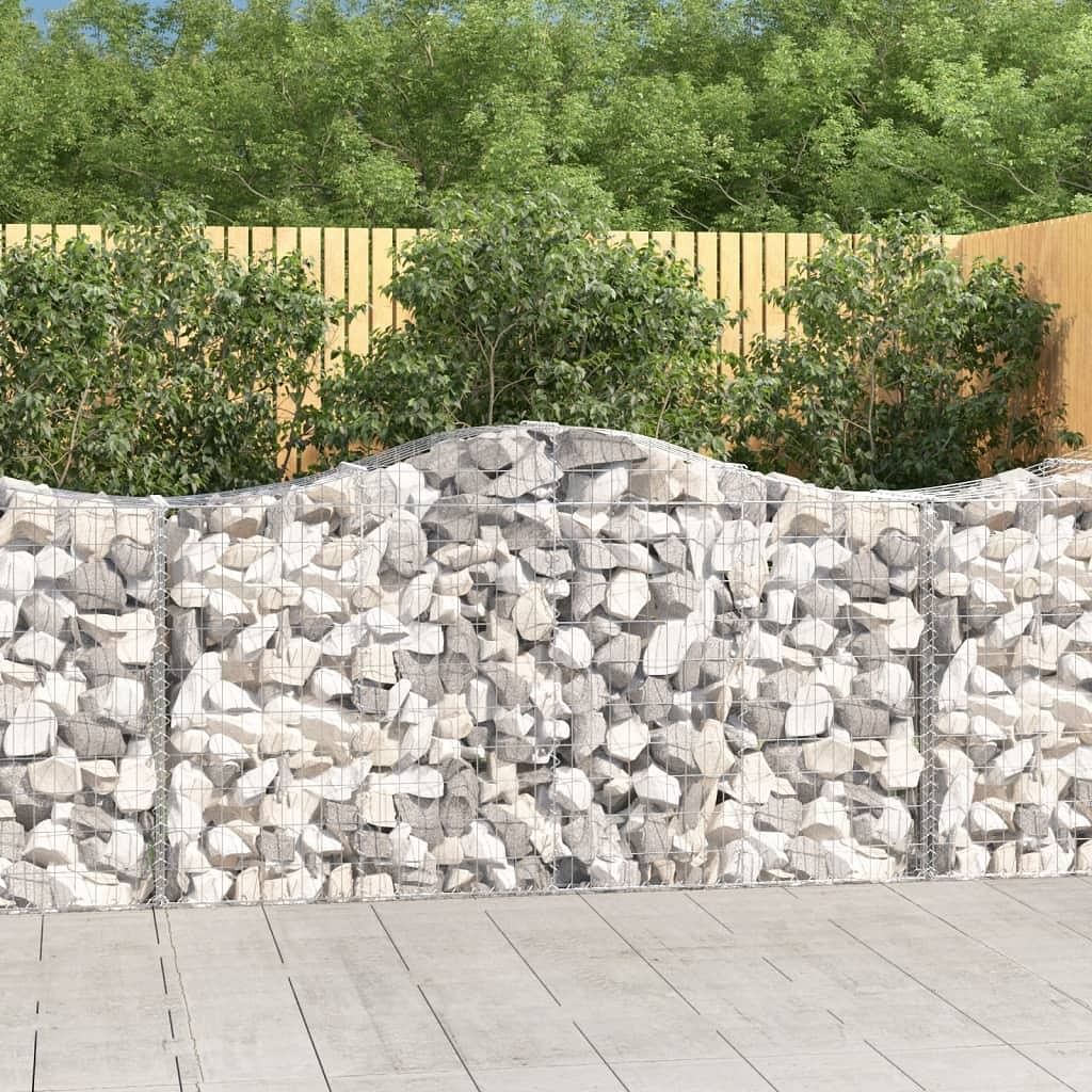 Gabion basket set of 5 silver galvanized iron large durable