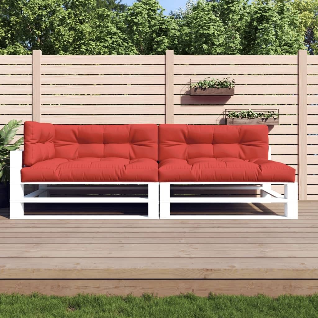 Pallet cushion set of 5 red 100% polyester 47.2 x 15.7 in