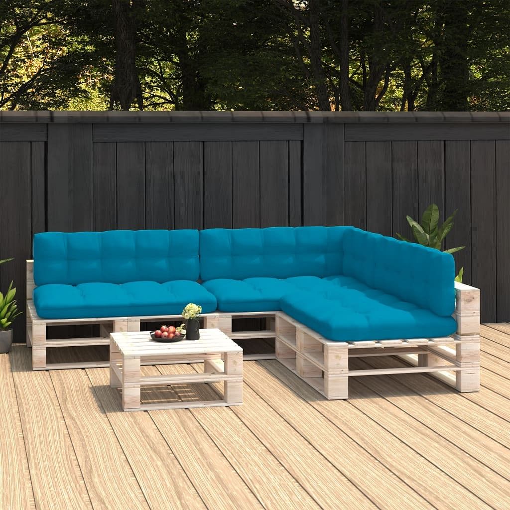 Sofa cushion set of 7 blue polyester water-resistant materials