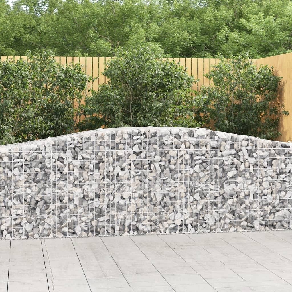 Gabion basket set of 5 silver galvanized iron large durable
