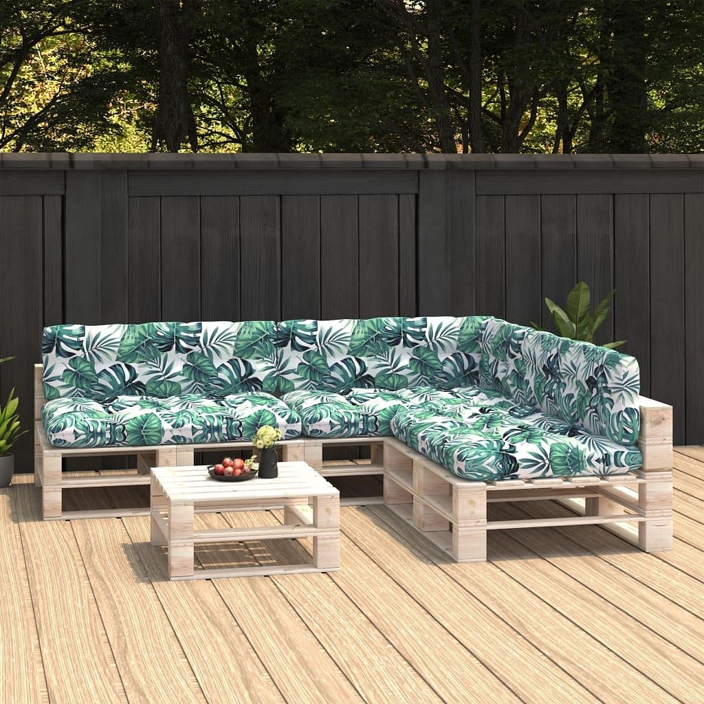 Sofa cushion set of 7 leaf pattern fabric (100% polyester) medium