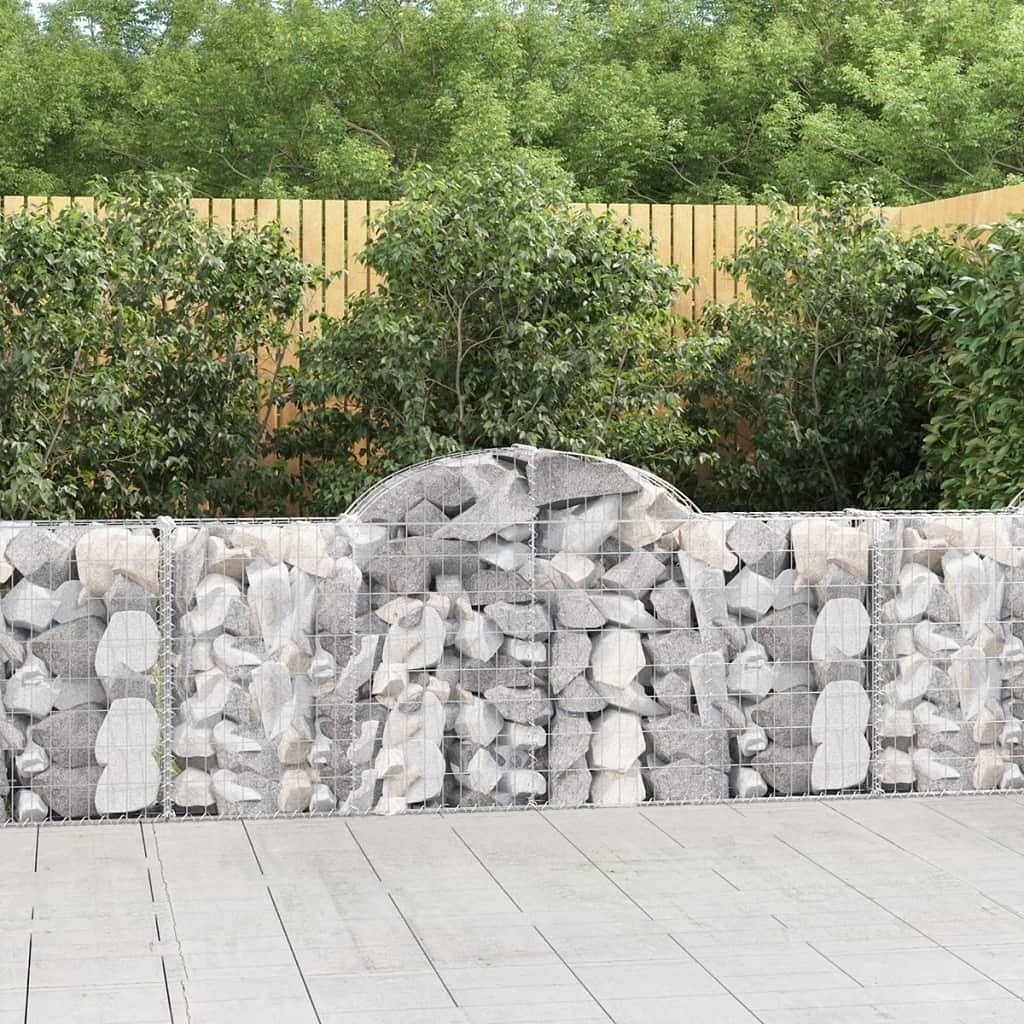 Gabion basket set of 3 silver galvanized iron