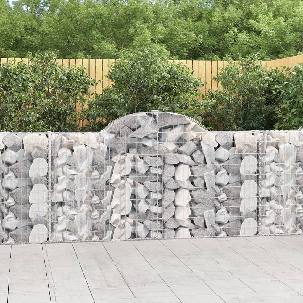 Gabion basket set of 4 silver galvanized iron