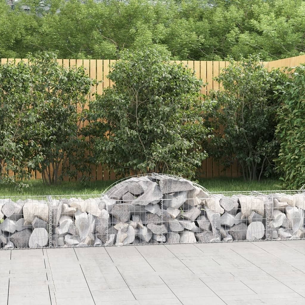 Gabion basket set of 2 silver galvanized iron extra large