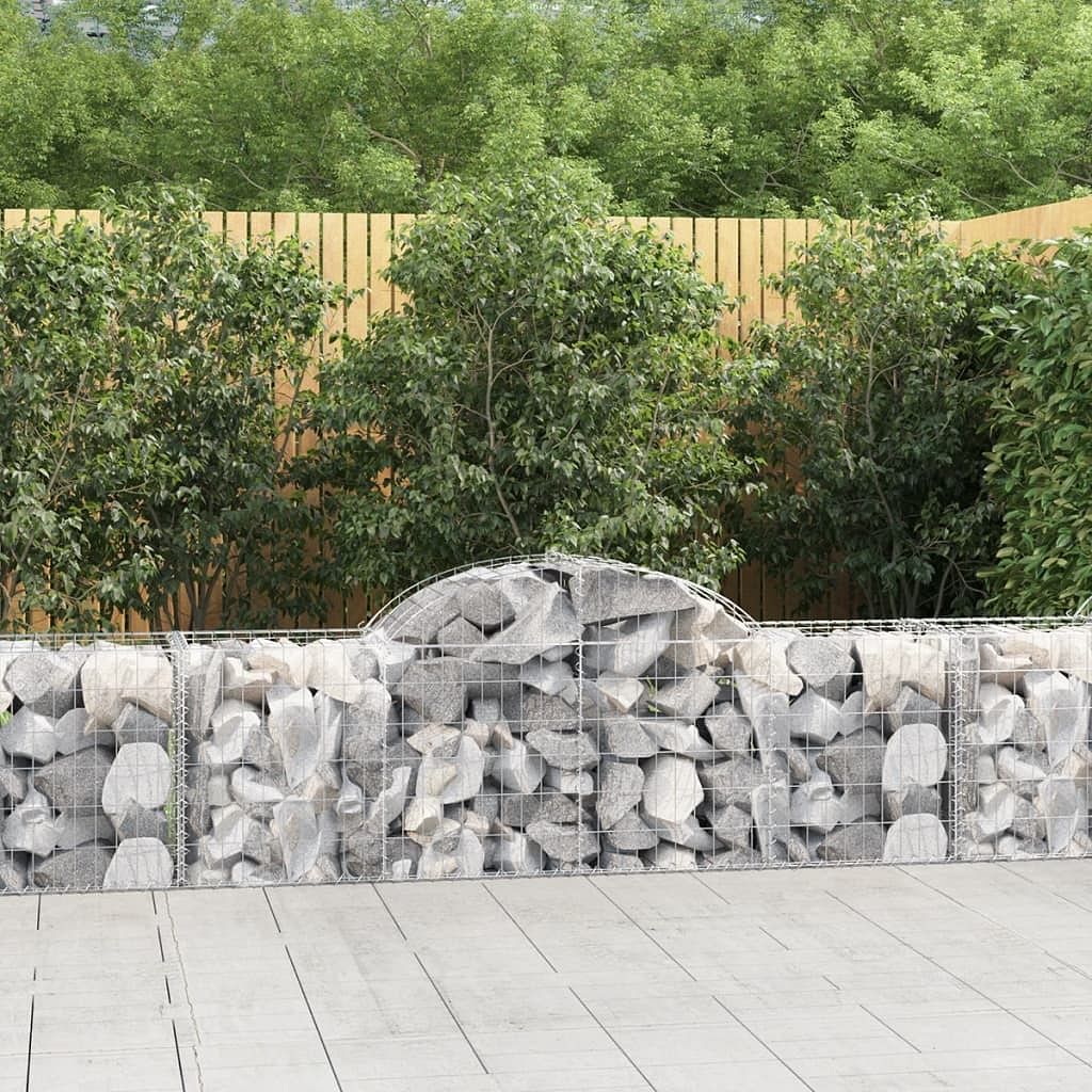 Gabion basket set of 3 silver galvanized iron
