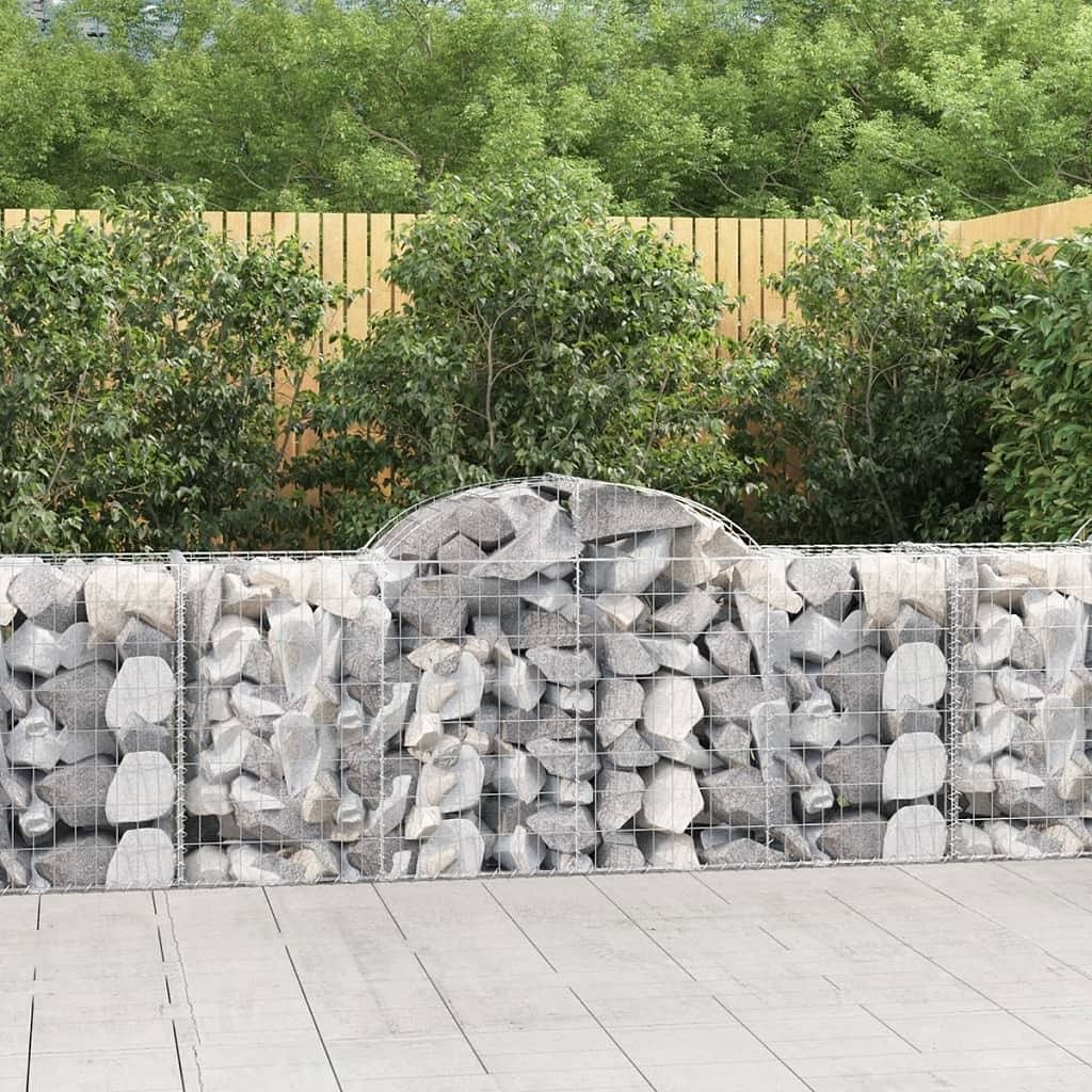Gabion basket set of 3 silver galvanized iron