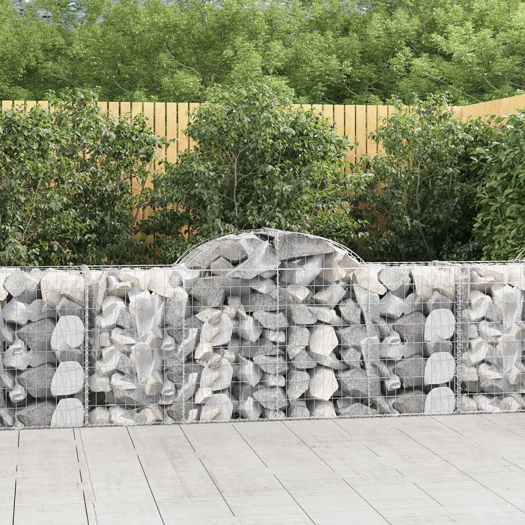 Gabion basket set of 5 silver galvanized iron large