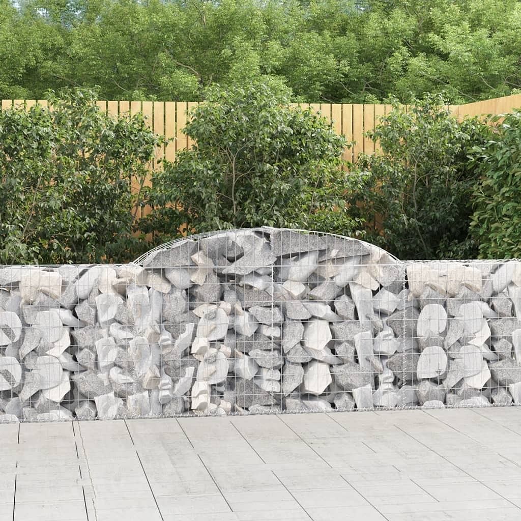 Gabion basket set of 3 silver galvanized iron large