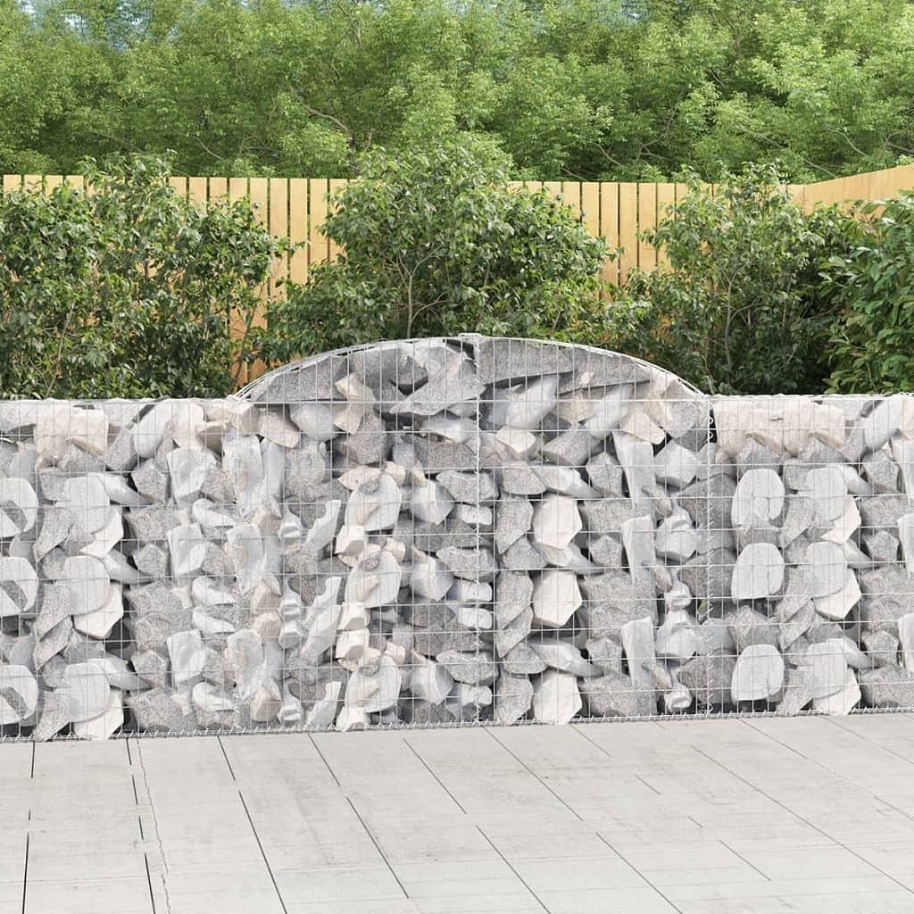 Gabion basket set of 2 silver galvanized iron large