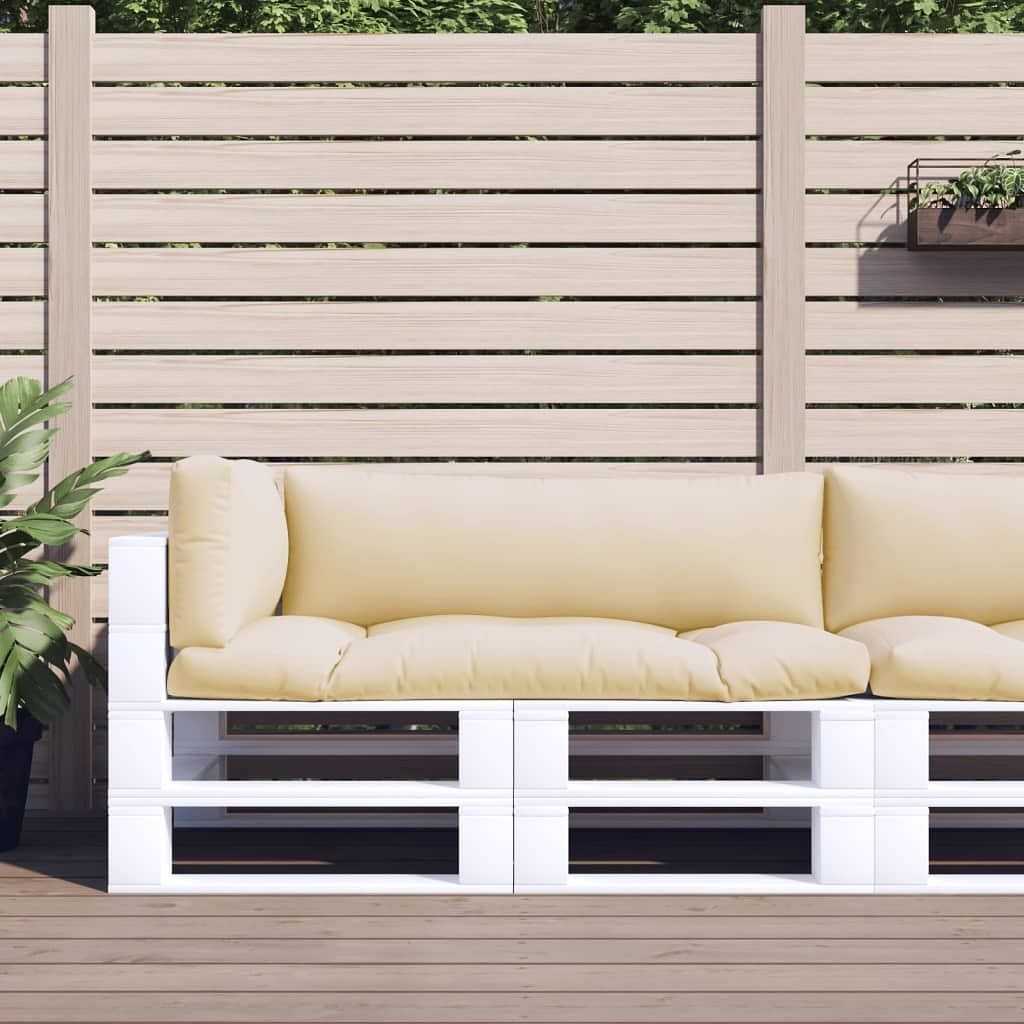 Pallet cushion set of 3 beige 100% polyester medium