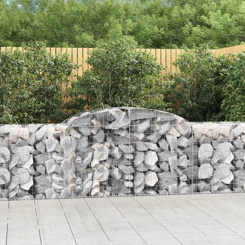 Gabion basket set of 4 silver galvanized steel