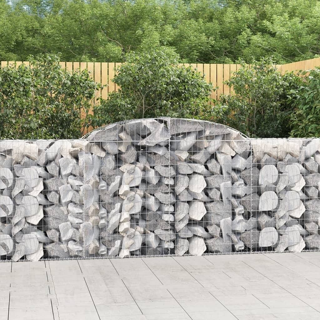 Gabion basket set of 4 silver galvanized iron large durable