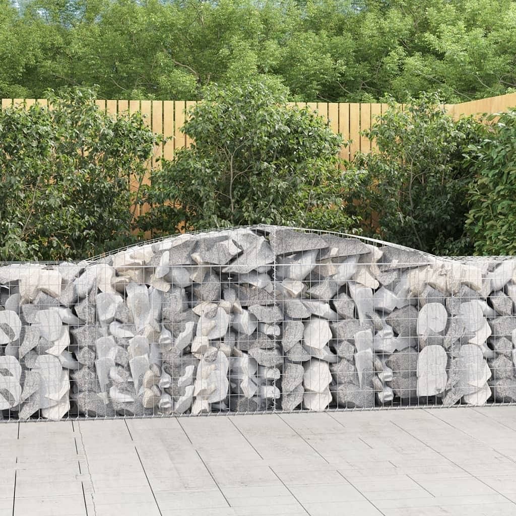Gabion basket set of 4 silver galvanized iron extra large