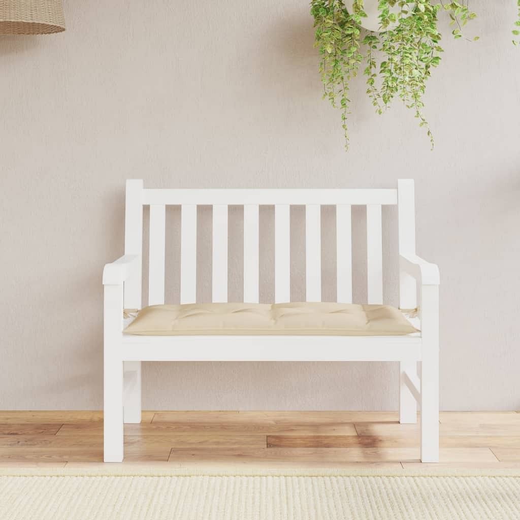 Garden bench cushion beige oxford fabric (100% polyester)