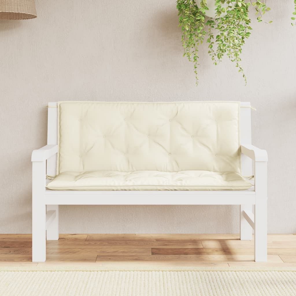 Garden bench cushion set of 2 cream white