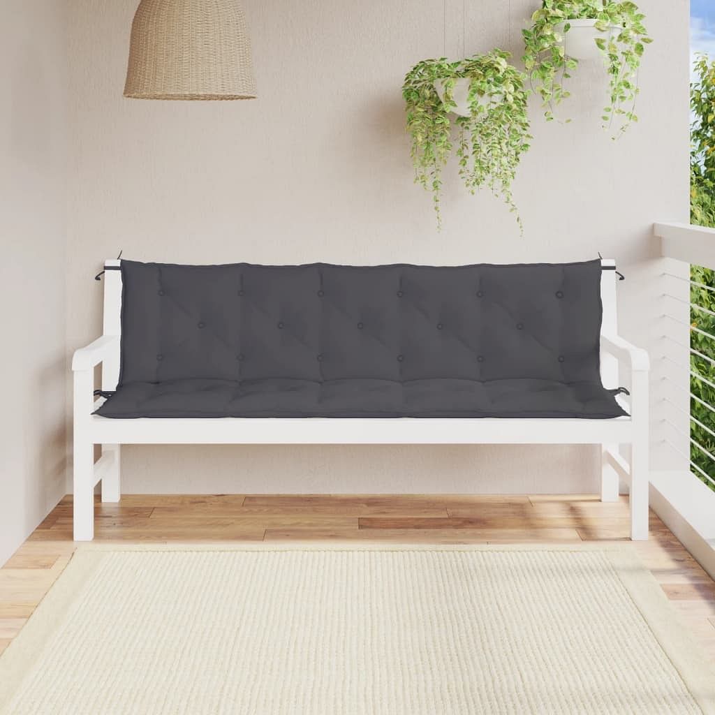 Garden bench cushion set of 2 anthracite