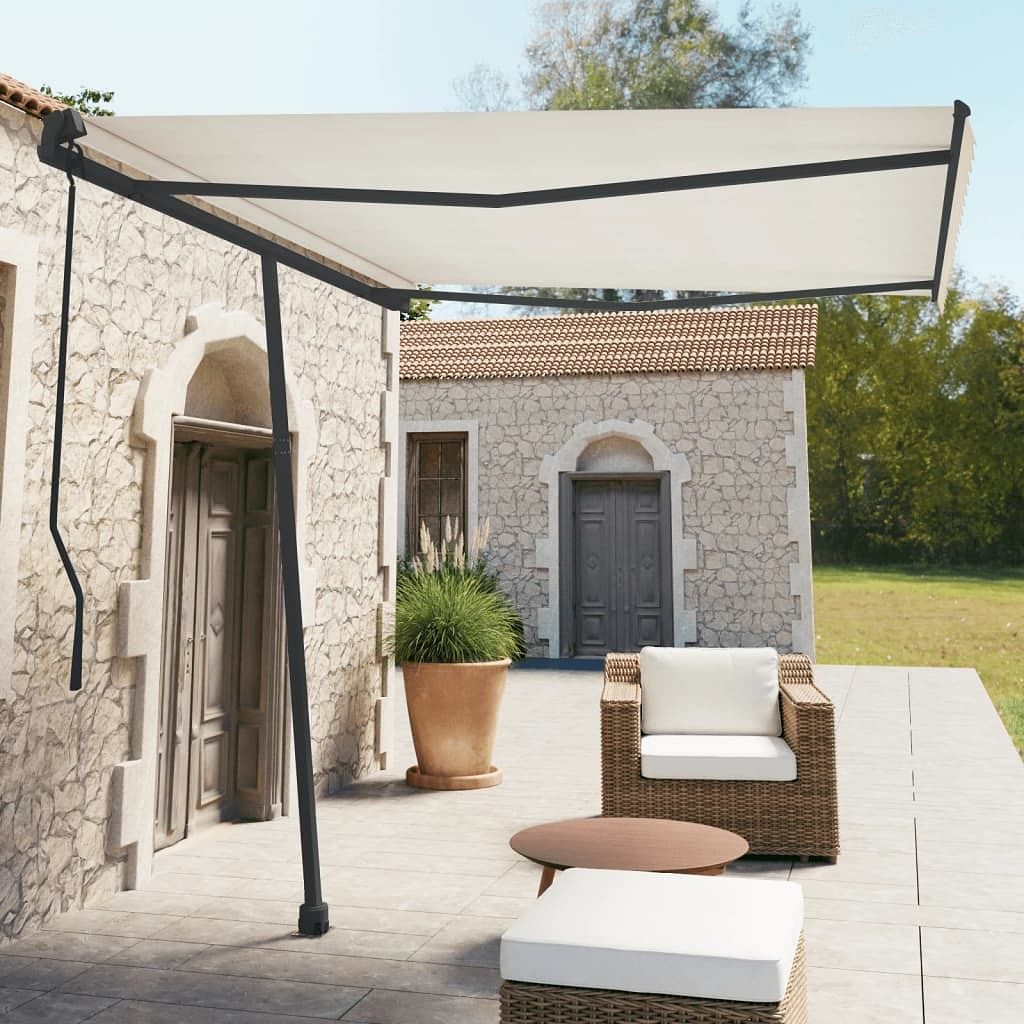 Awning post set anthracite iron 118.1 x 96.5 in rotatable