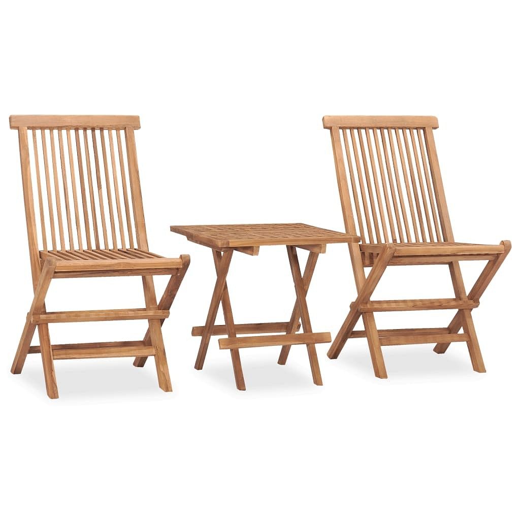 Outdoor dining set teak brown well-sanded teak hardwood medium