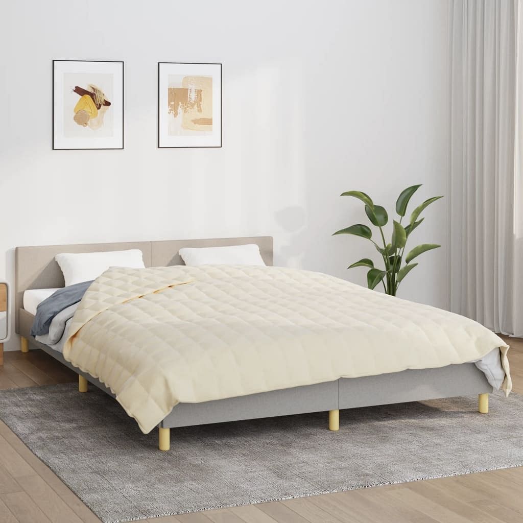 Weighted blanket light cream brushed polyester microfibre king