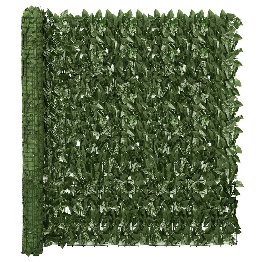 Balcony screen dark green polyethylene and fabric 197 x 59 in