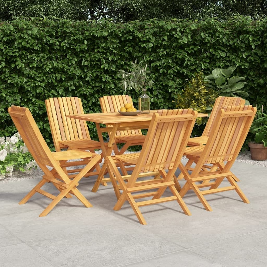 Garden dining set teak solid teak wood foldable