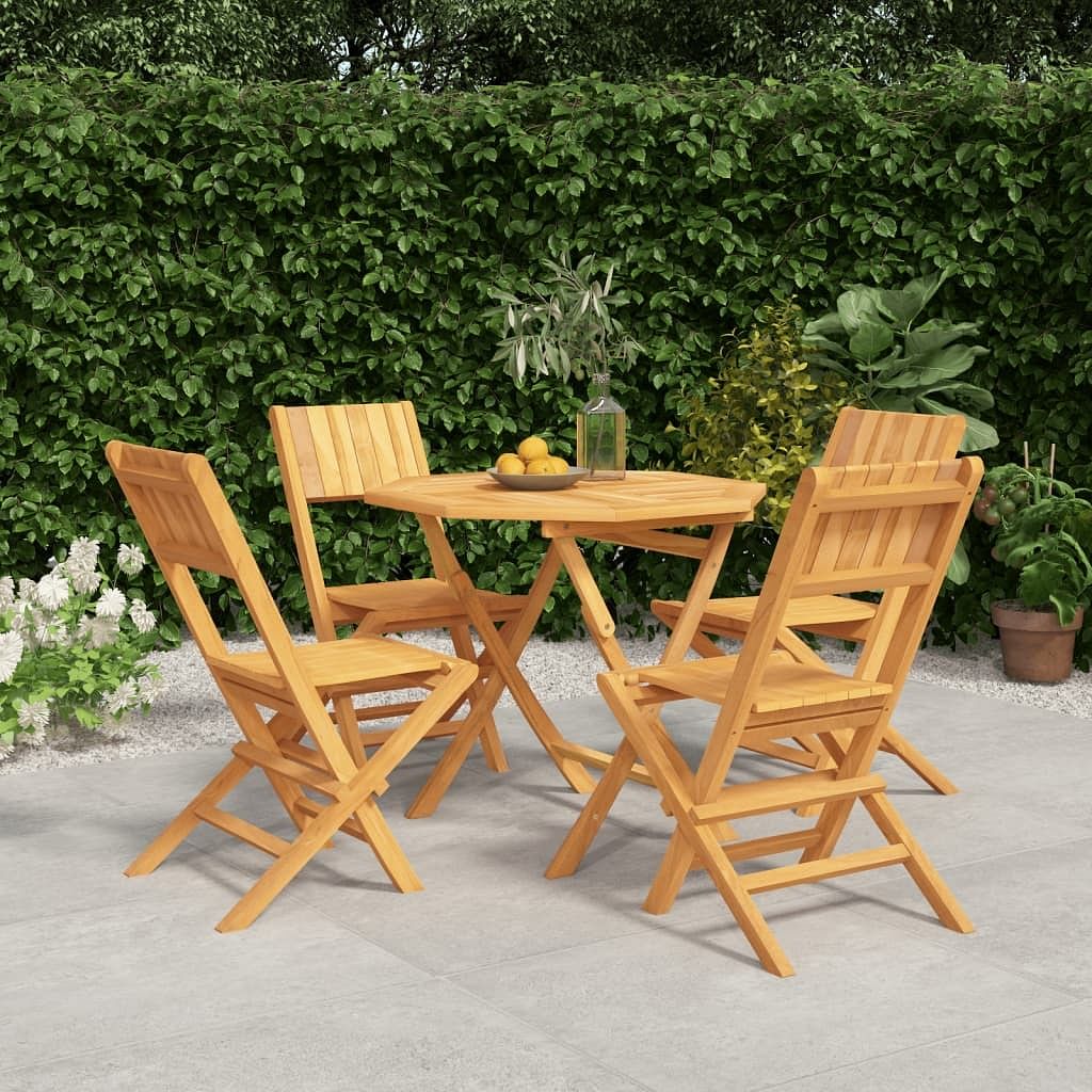 Garden dining set natural teak solid teak wood medium foldable
