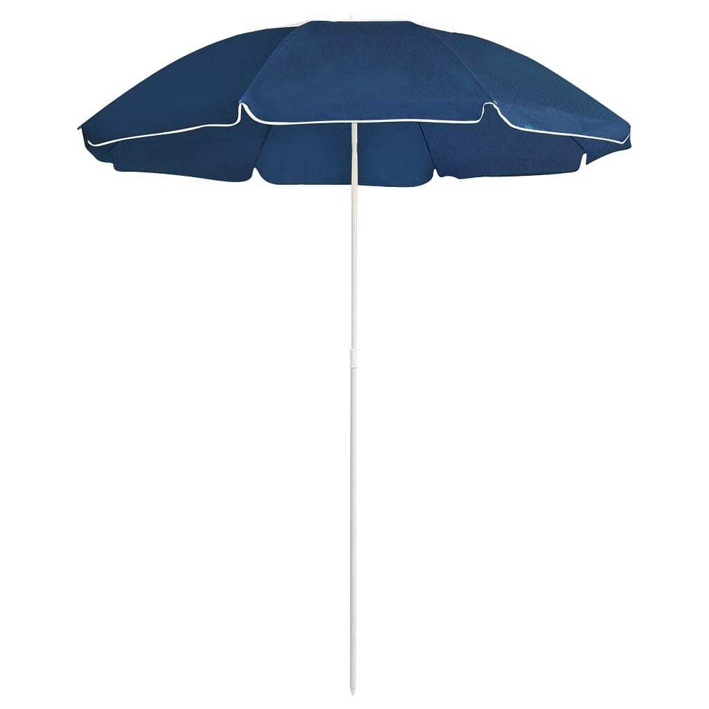 Garden parasol blue polyester, steel medium foldable