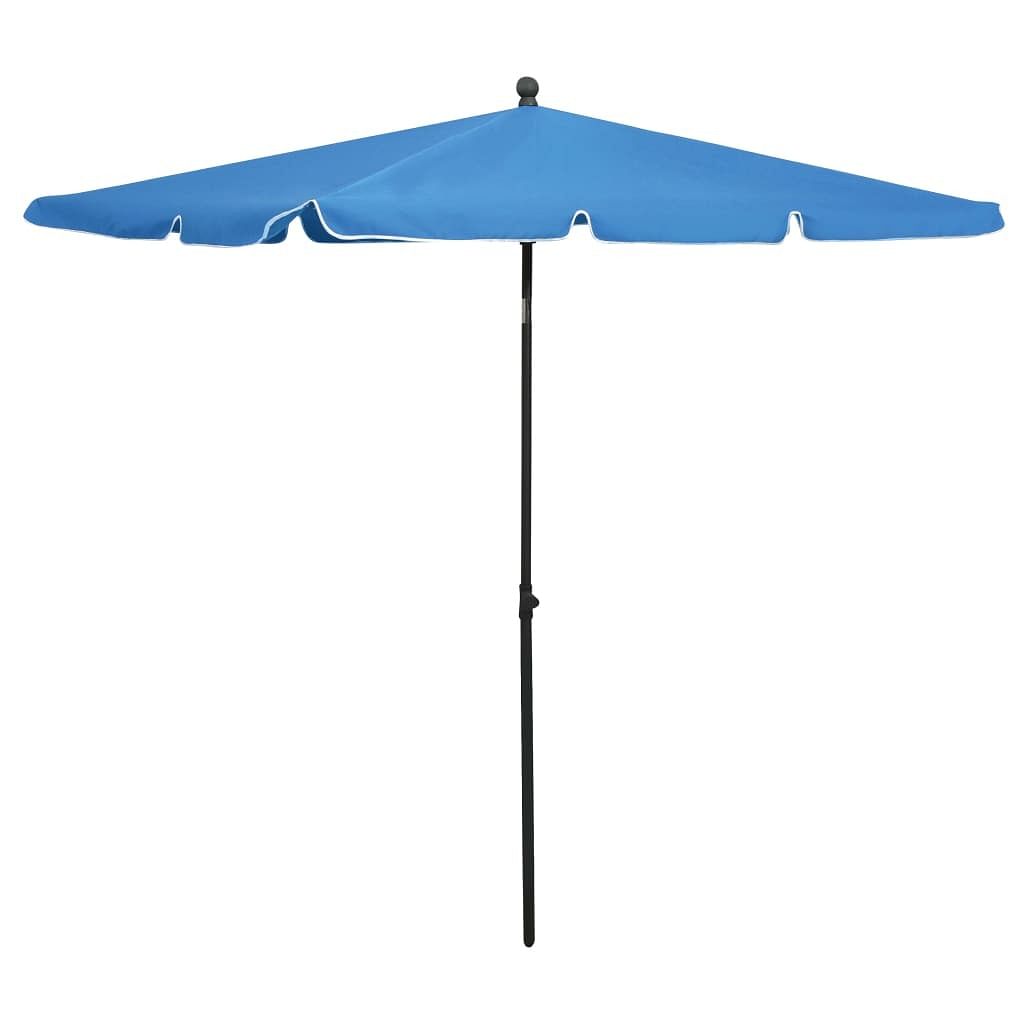 Garden parasol azure blue polyester 82.7in x 55.1in tiltable