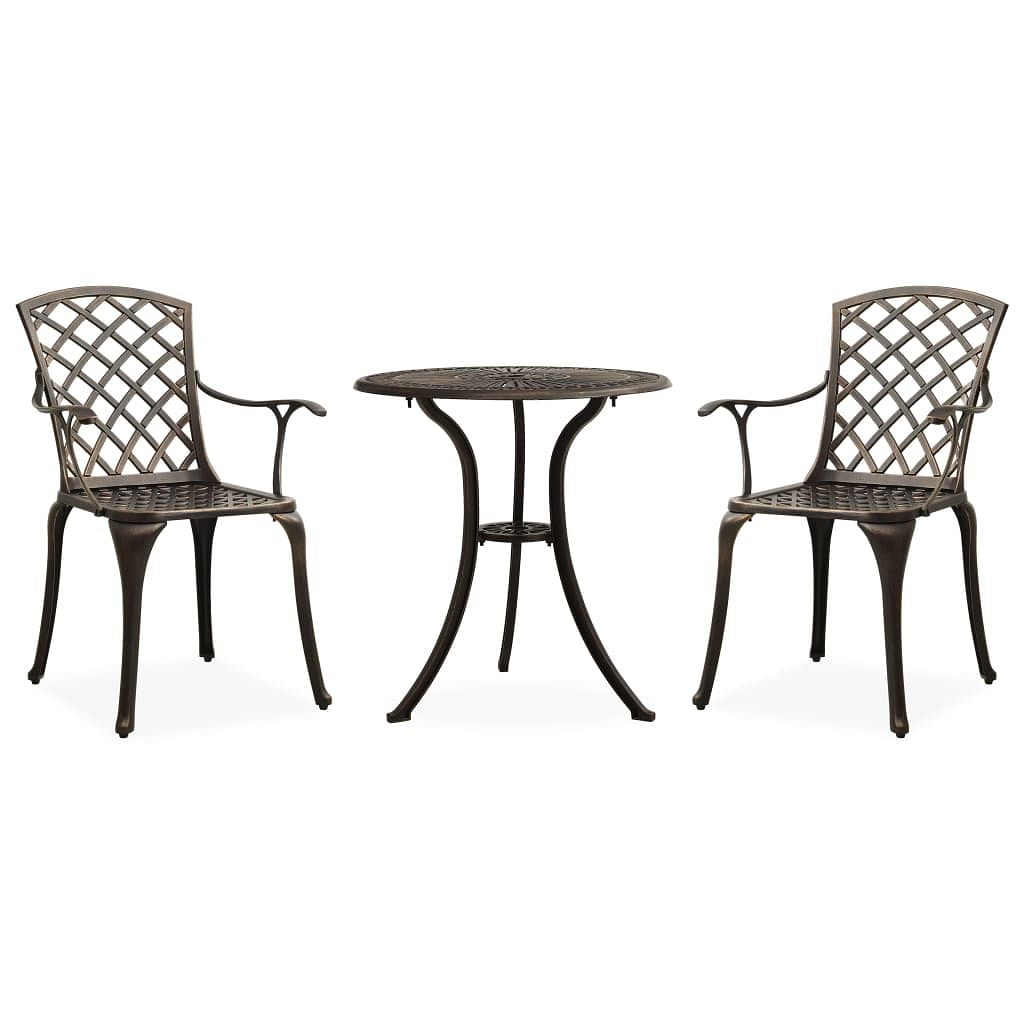 Bistro set bronze cast aluminum medium durable bistro set