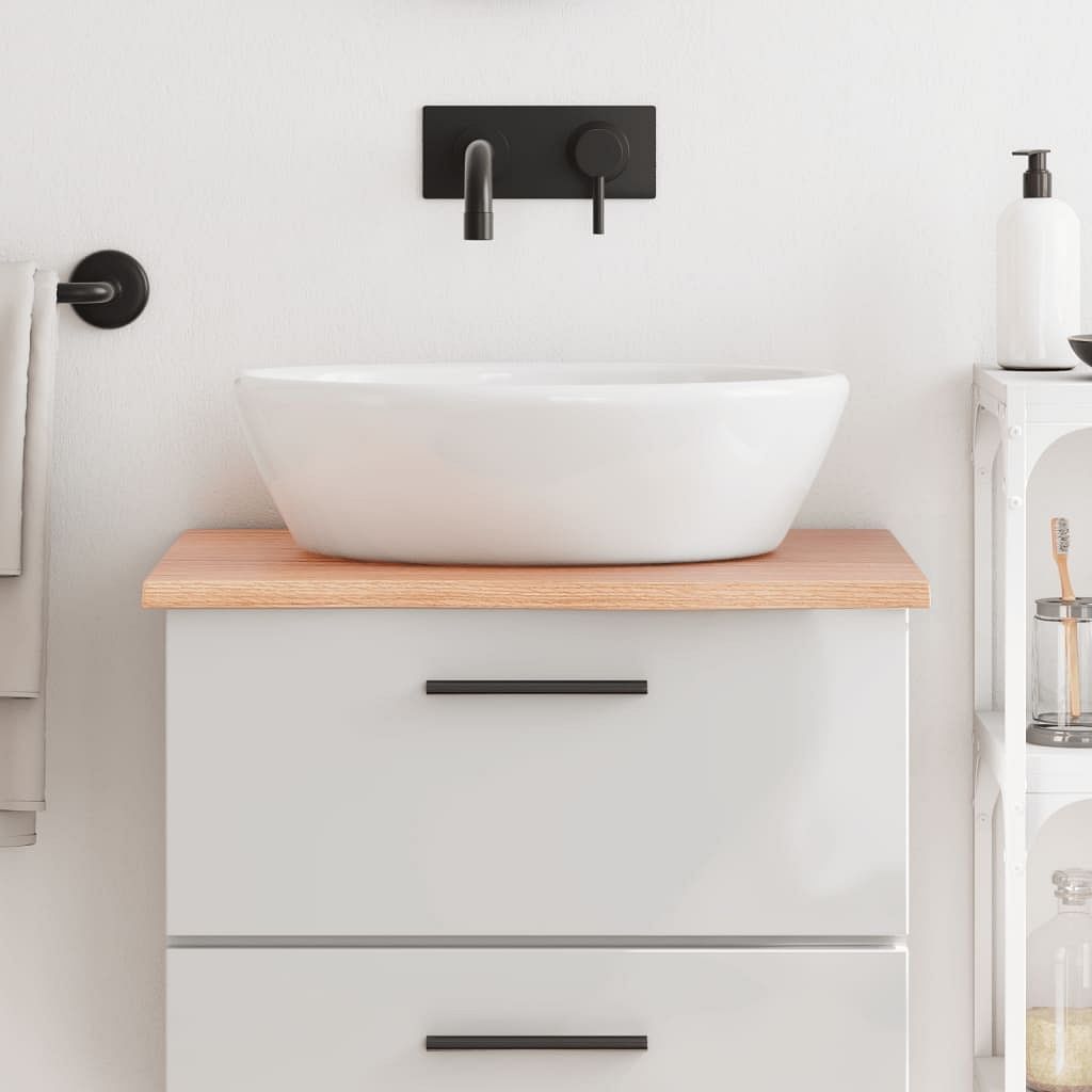 Bathroom countertop light brown 23.6"x23.6"x0.8" treated solid wood