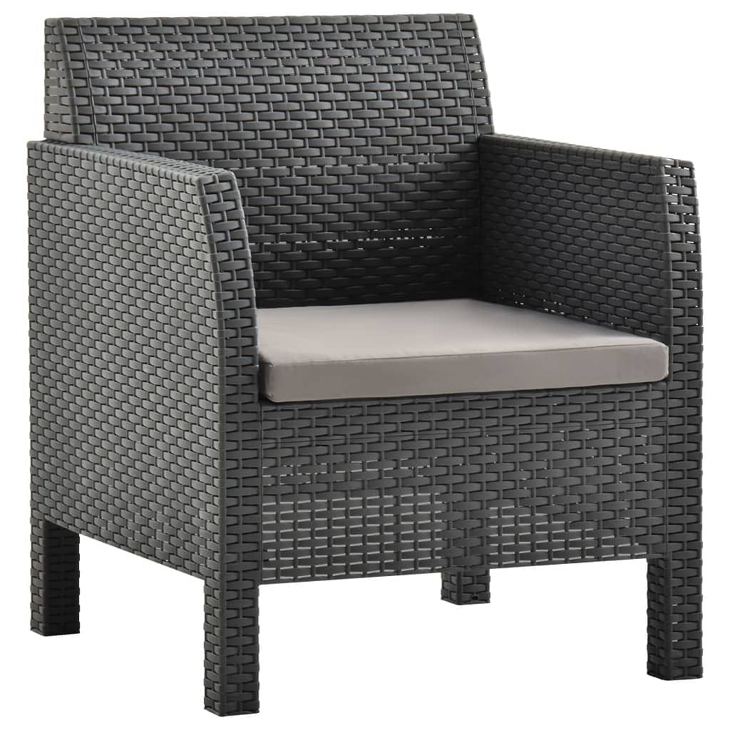 Patio chair with cushion pp rattan anthracite