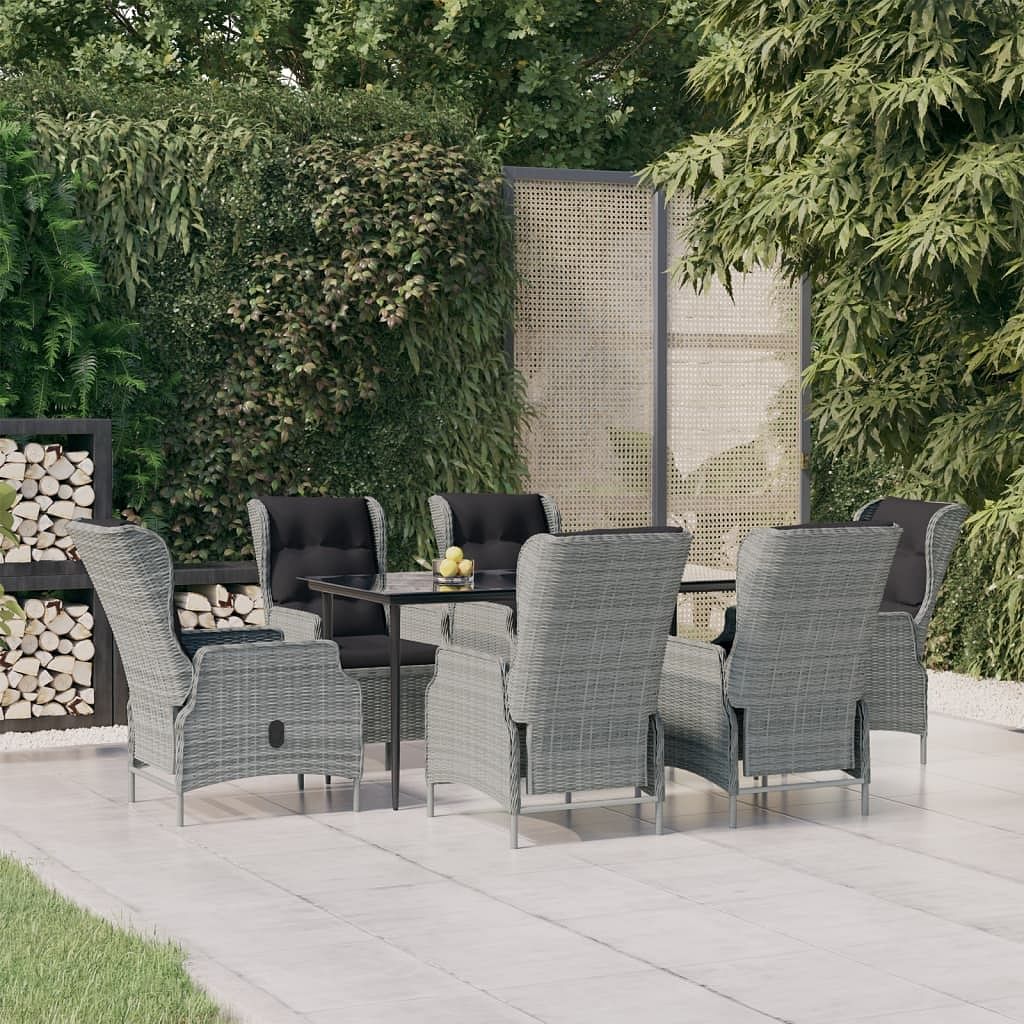 Garden dining set light grey poly rattan standard for dining