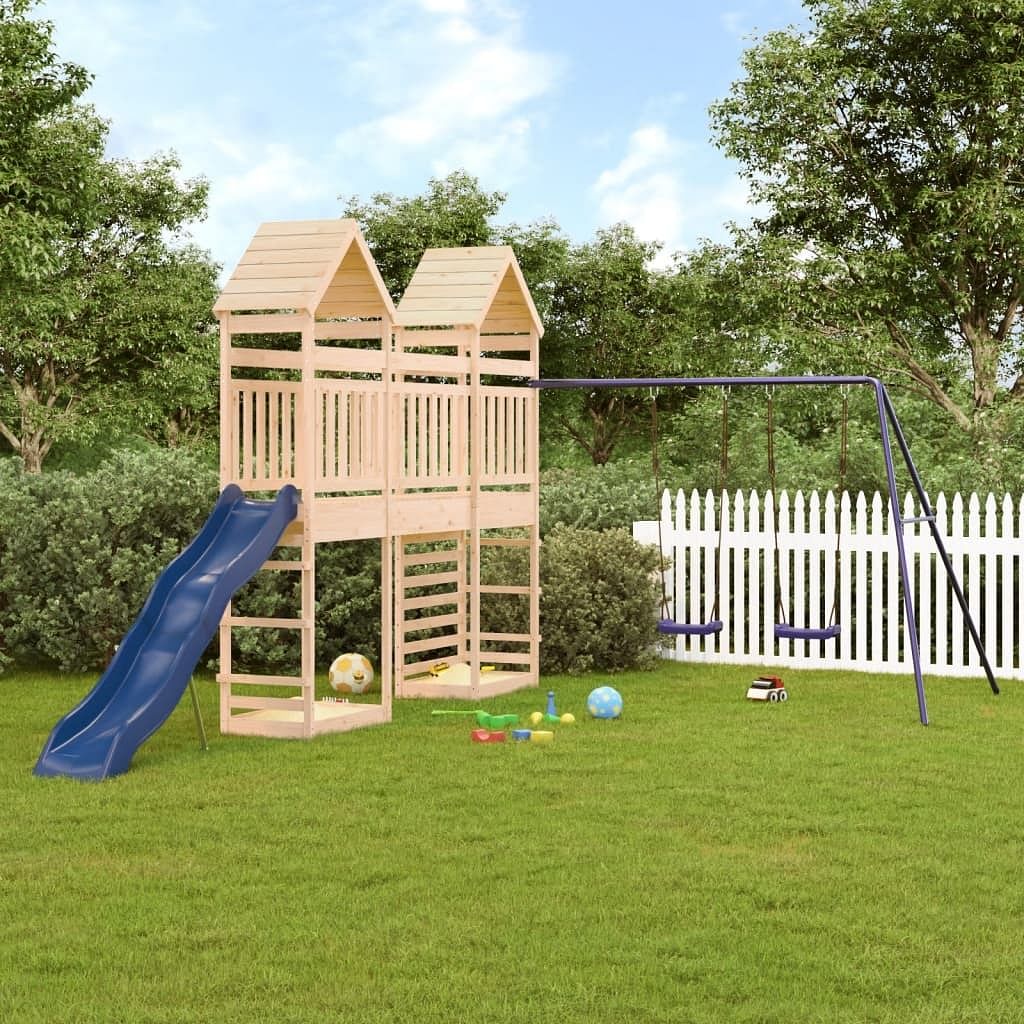 Outdoor playset natural pine solid pine wood large