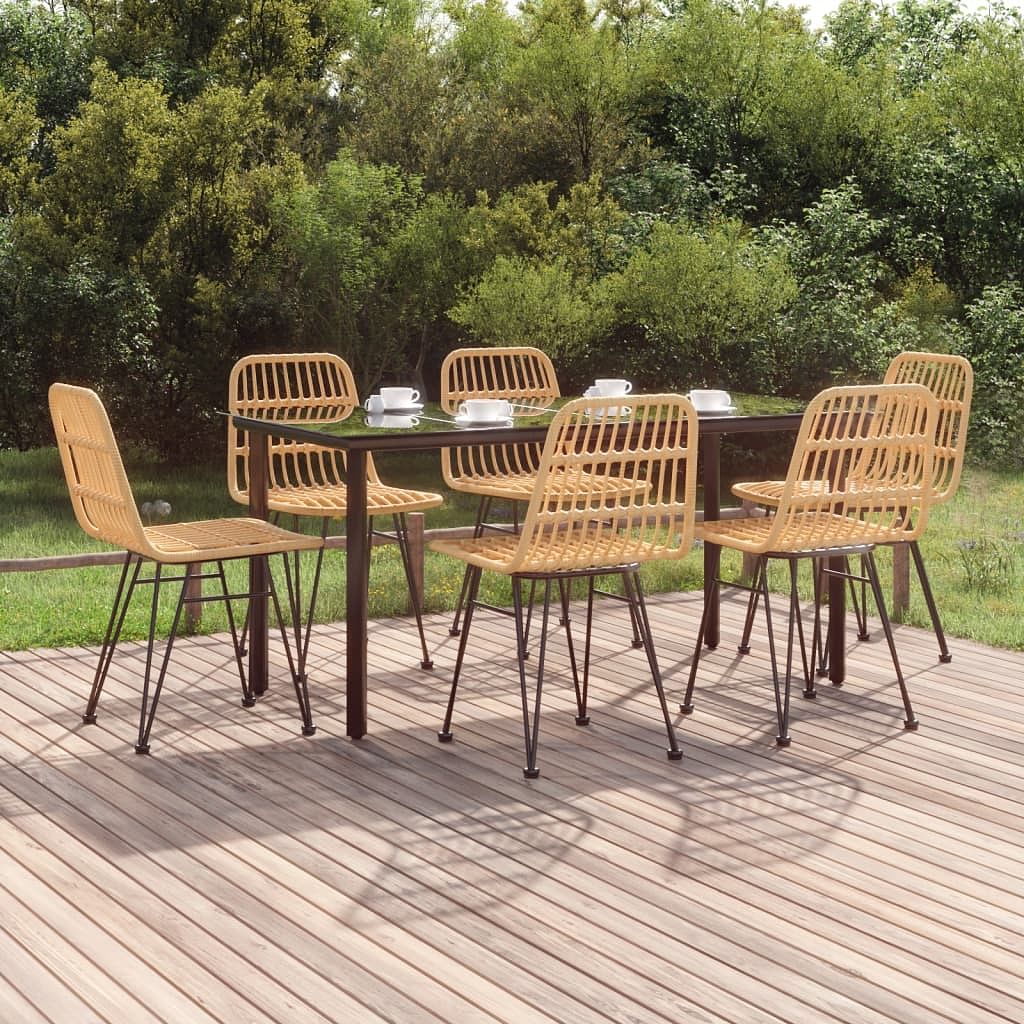 Garden dining set black