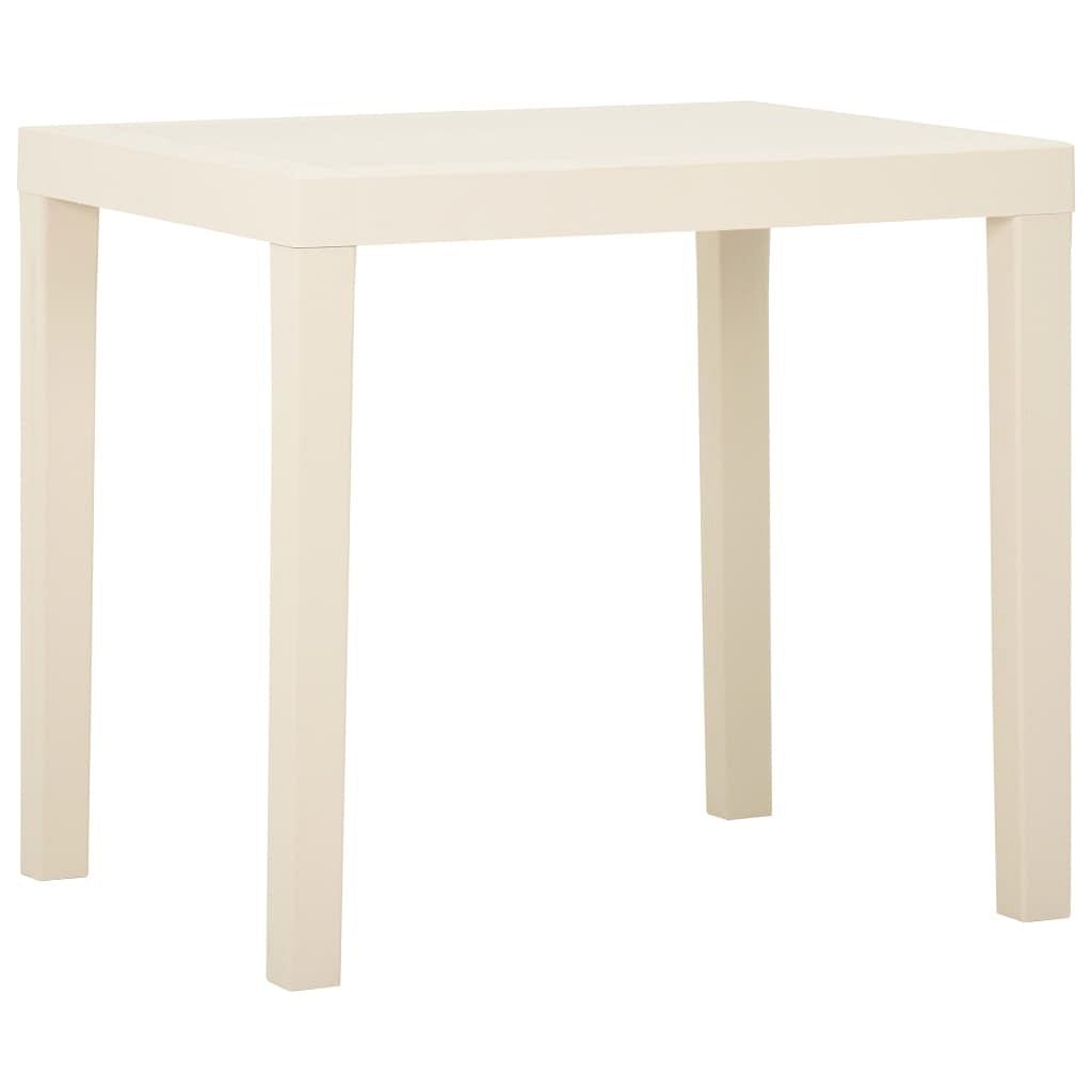 Garden table white plastic medium lightweight garden table