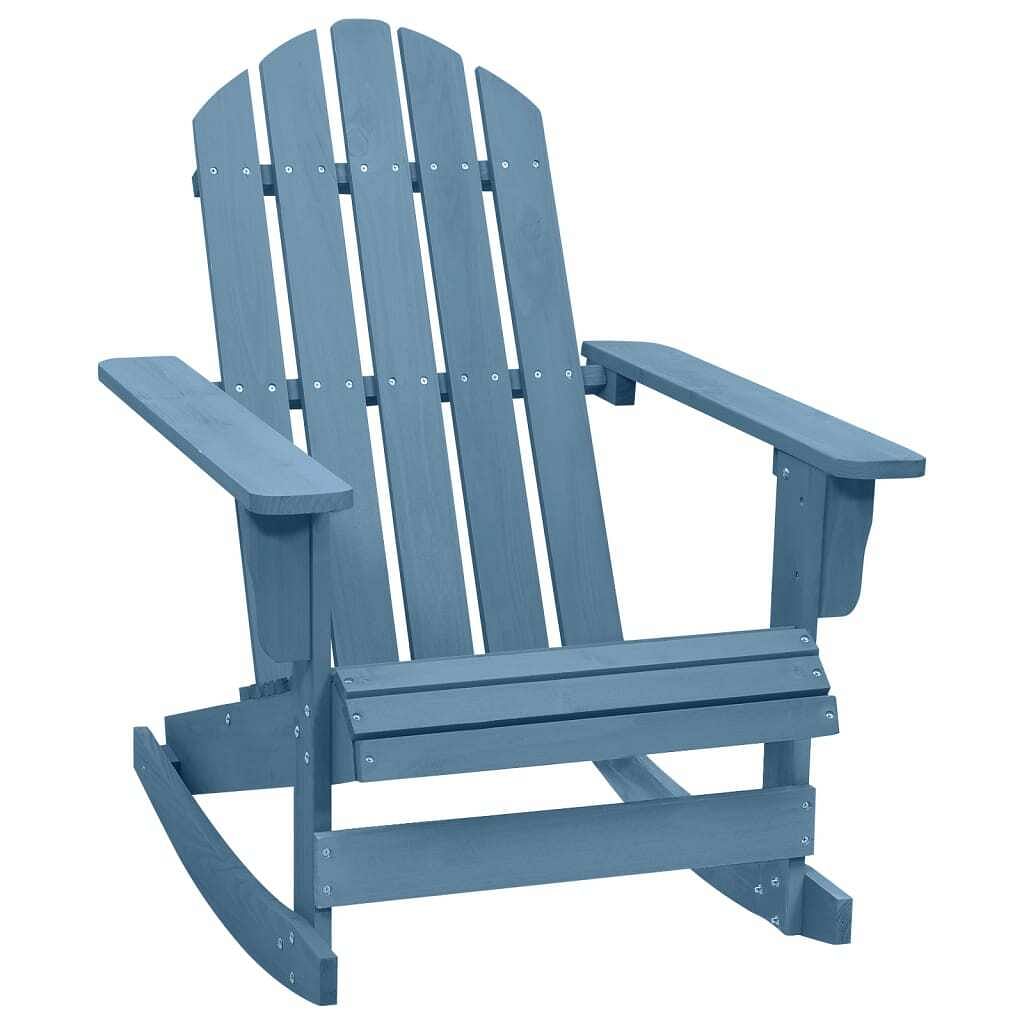 Garden rocking chair blue solid fir wood regular