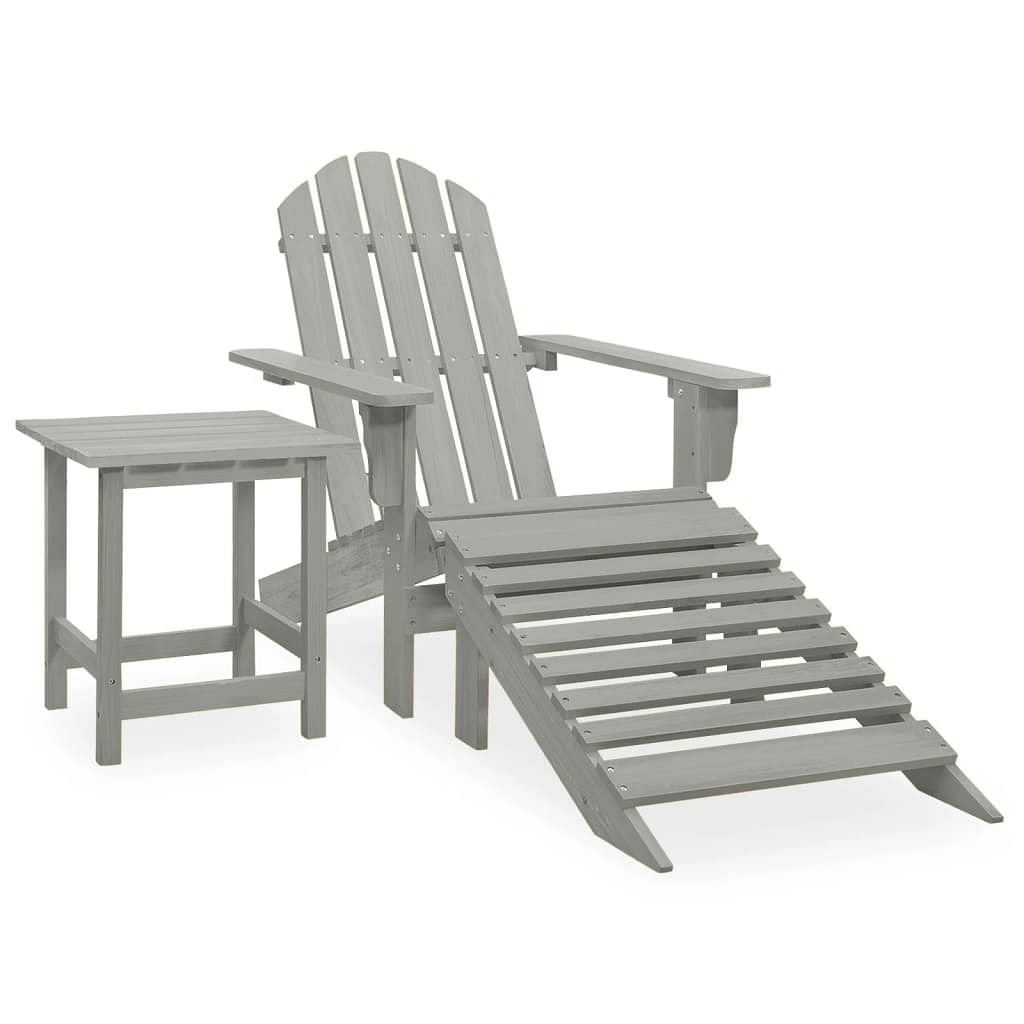 Garden chair grey solid fir wood large detachable garden chair