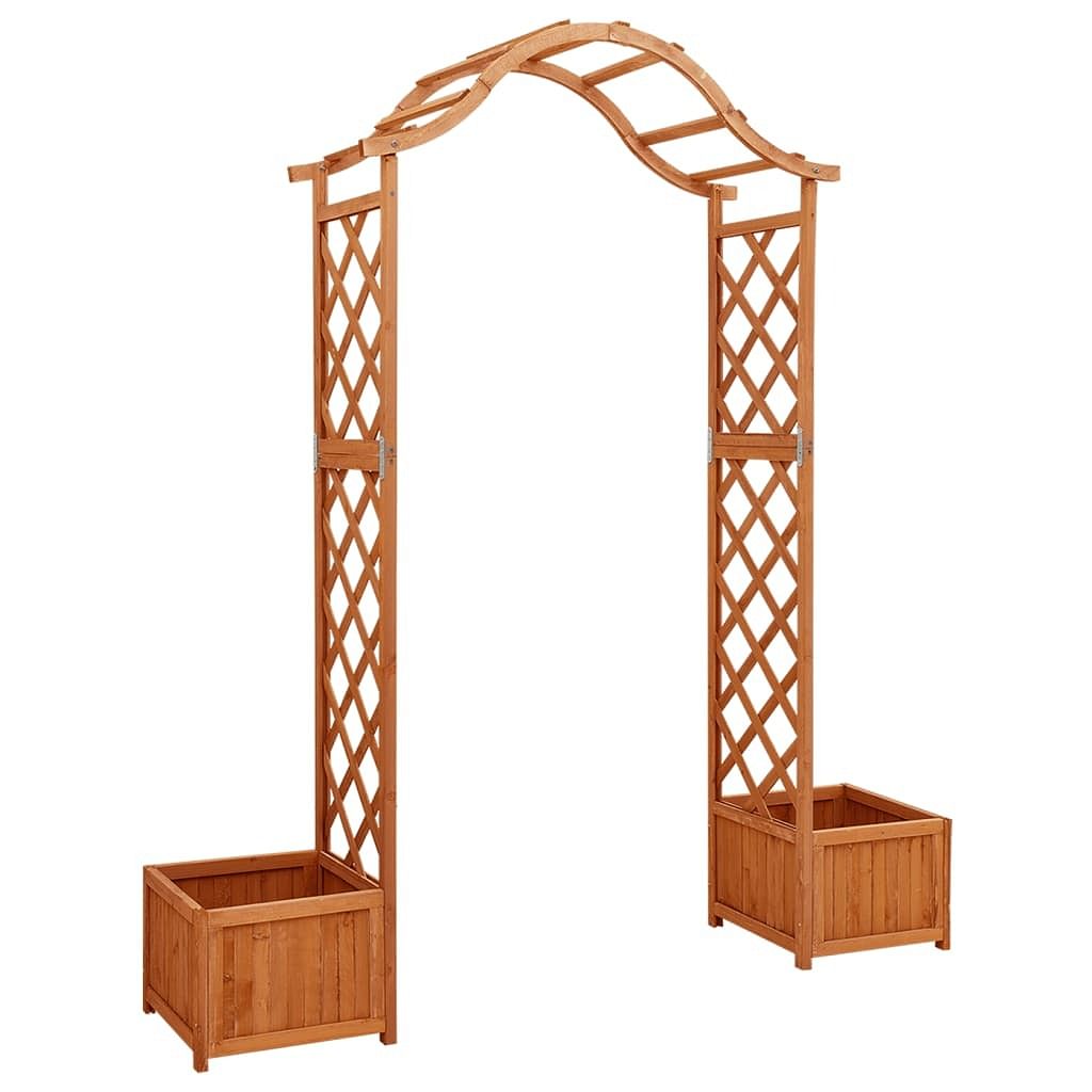Wooden garden arch natural wood solid firwood large
