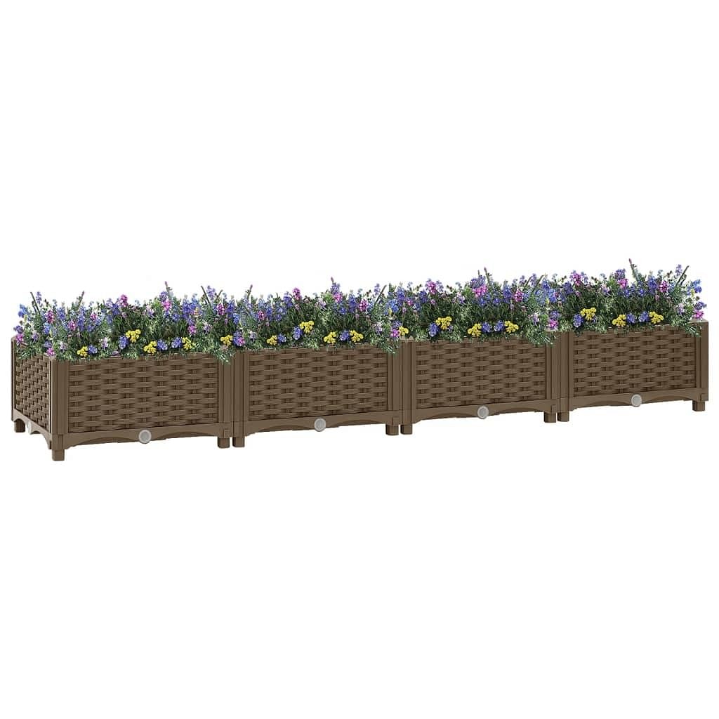Raised bed brown polypropylene (pp) 63.0 x 15.7 x 9.1 in durable