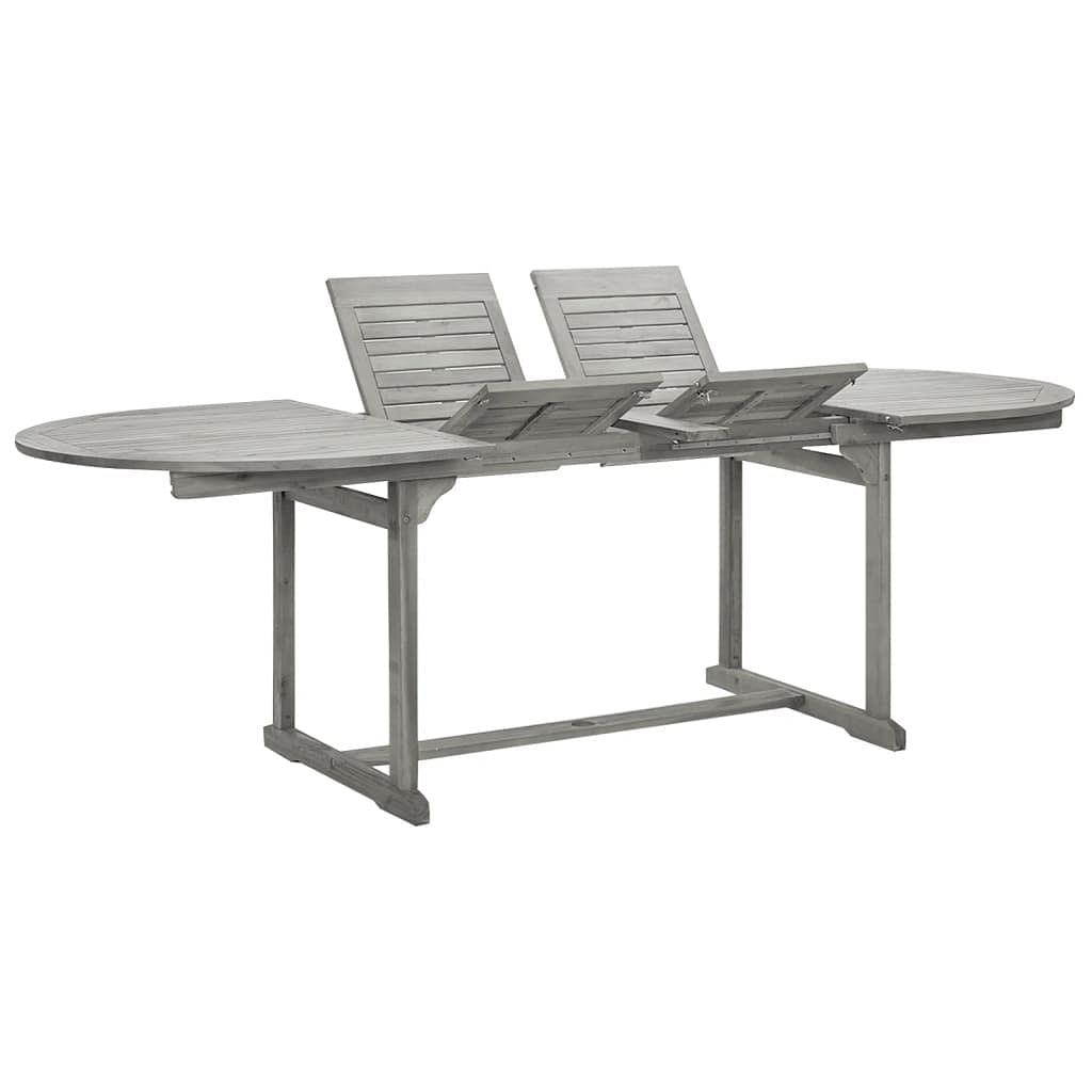Garden table grey with a grey wash finish solid acacia wood