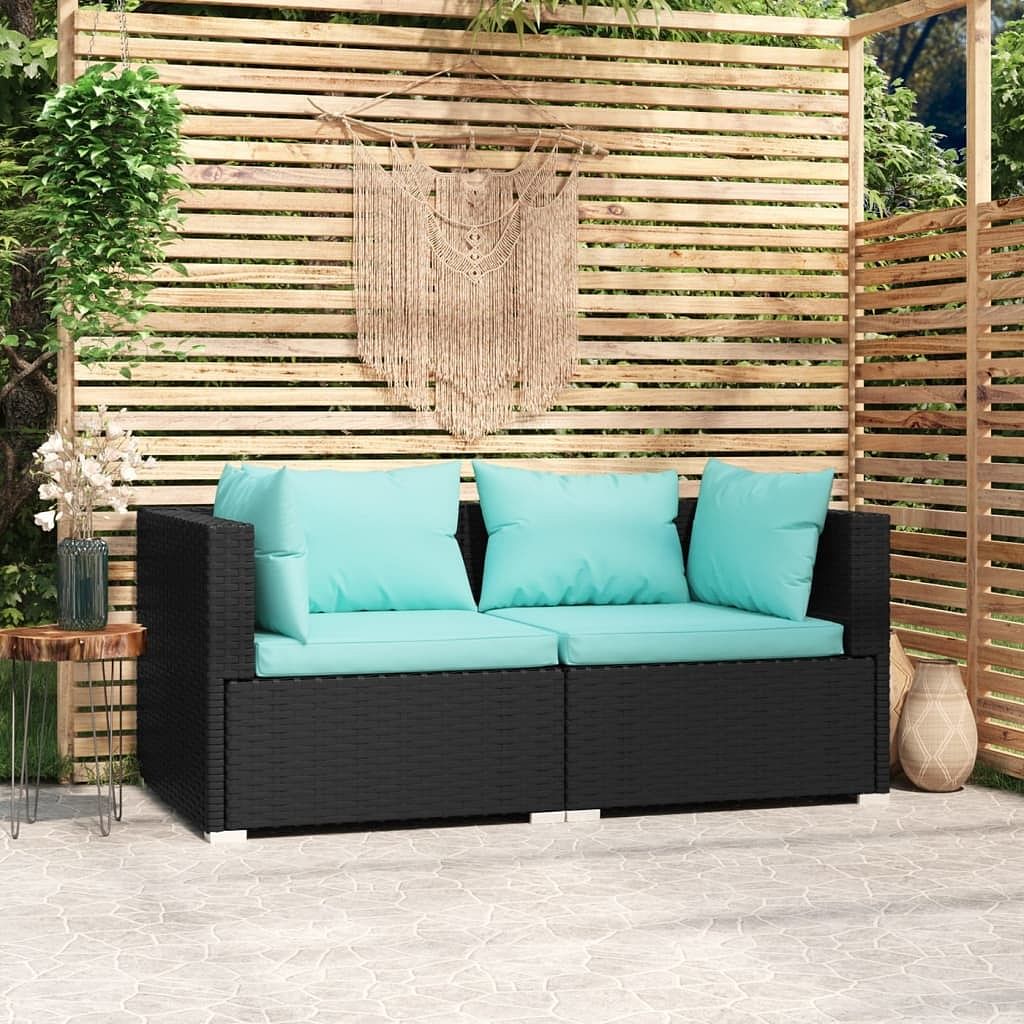 2-seater sofa black