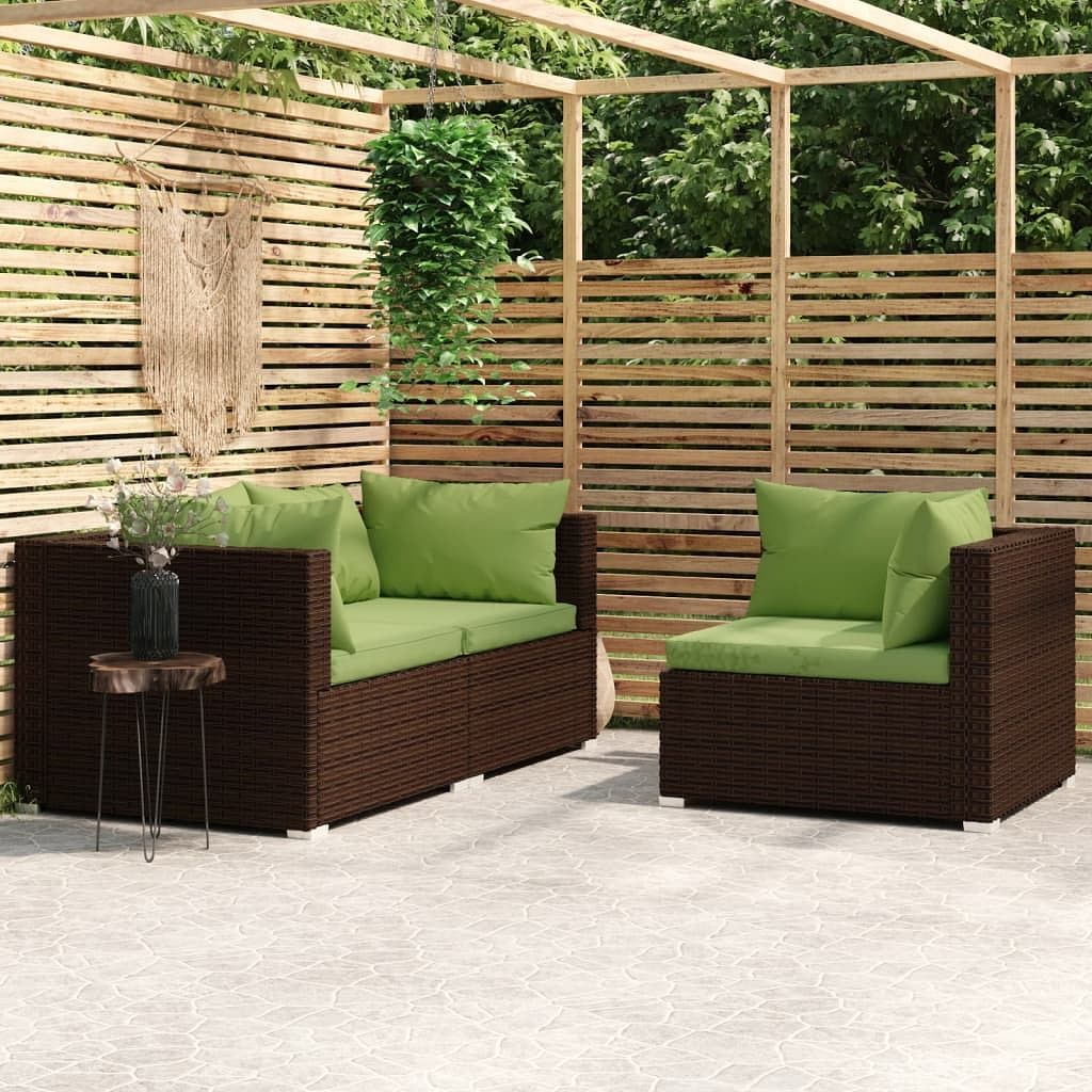 Garden lounge set brown, green