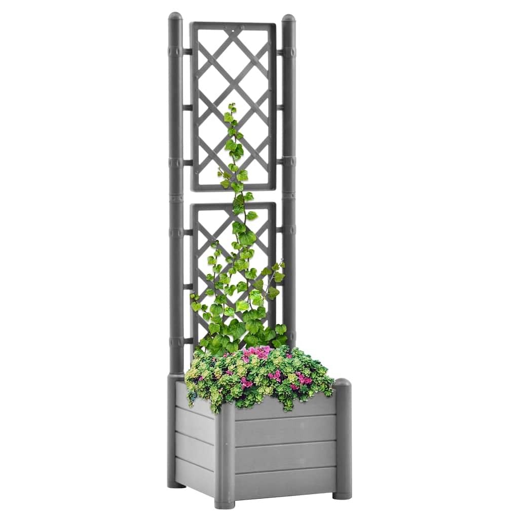 Garden planter stone gray polypropylene large garden planter