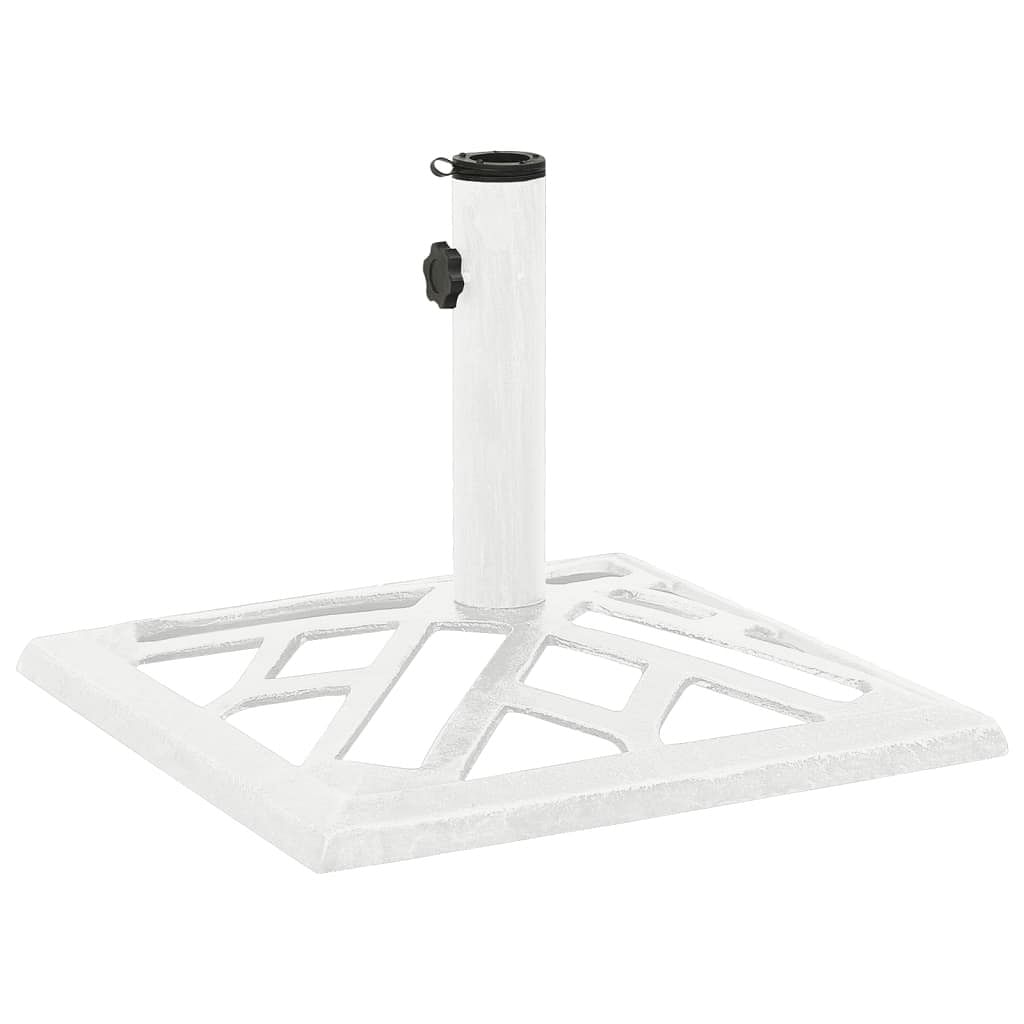 Umbrella base white cast iron standard decorative inlays